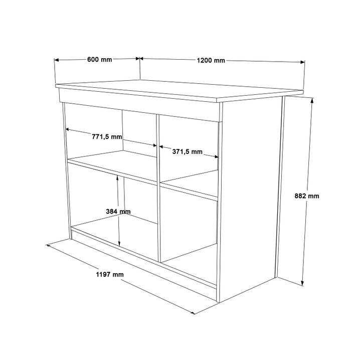 Hanah Home Mesa de Cocina OR2-W Blanca